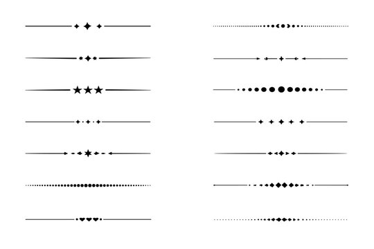 Dotted Line Dividers Set - Page Break Separator Elements Collection