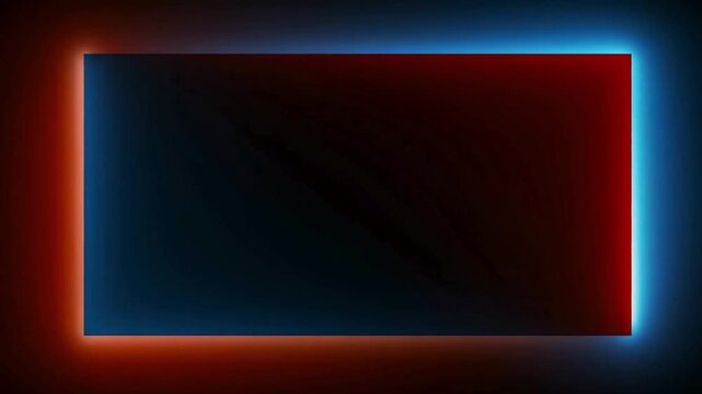 We'll Back Soon Neon Text Animation with Glowing Red and Blue Border Frame for Live Stream Intermission