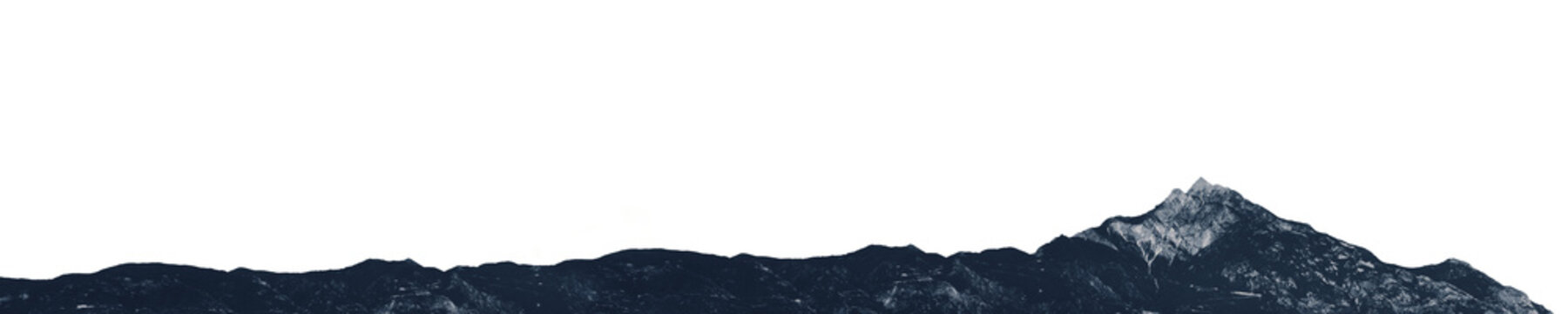 Panorama of Mount Athos in Greece with high resolution cut out on transparent background in png format