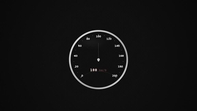 A close-up of a speedometer displaying a needle against a black background
