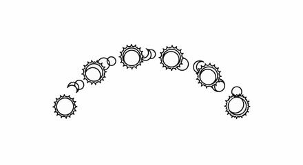 Obraz premium Stylized celestial bodies in a curved line