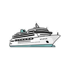 Fototapeta premium Modern luxury cruise ship vector illustration