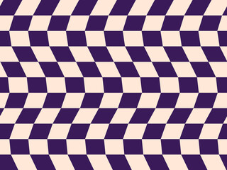 Obraz premium Y2K Warped Checkerboard Wave Pattern Retro Background
