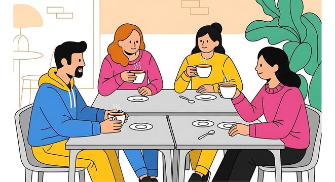 Friends Cafe Coffee Meetup.