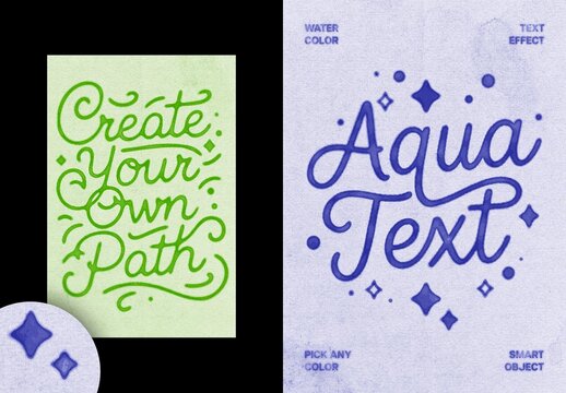 Watercolor Splashed Text Effect &ndash; Aquarelle Typography for Logo, Poster & Branding (PSD)