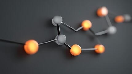 Obraz premium Abstract molecular structure in vibrant colors showcasing atoms and bonds, symbolizing scientific exploration and innovation for research and technology themes.