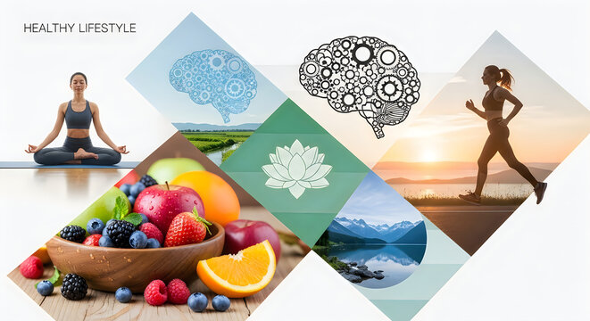 Healthy lifestyle mind body and nutrition for optimal wellness and a balanced life