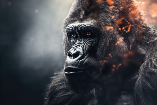Gorilla wildlife monkey mammal.