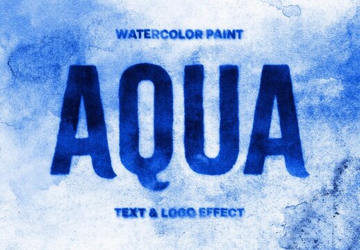 Watercolor Painted Text Effect &ndash; Aquarelle Typography for Logo, Poster & Branding (PSD)