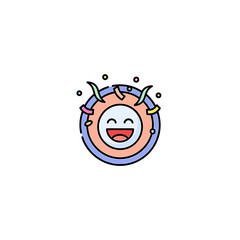 Obraz premium Joyful celebration face vector icon with colorful party confetti