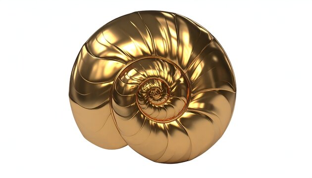 Golden Nautilus Shell - A Symbol of Mathematical Beauty and Natural Elegance.