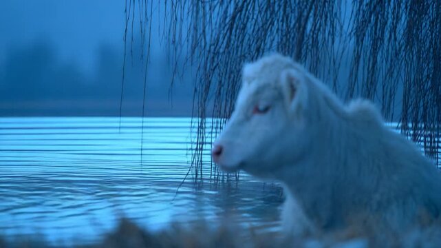 portrait of a white horse