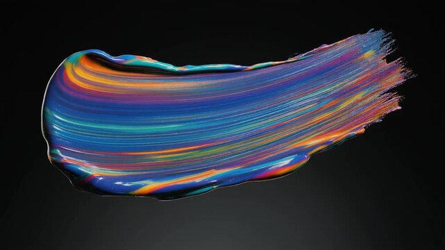 colorful abstract brush stroke illustration on black background