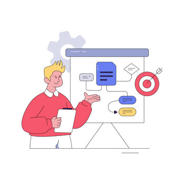 Concept flat design illustration of process flow  