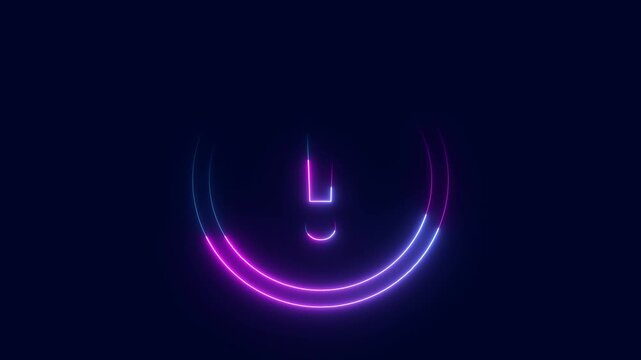 A glowing neon exclamation mark in a circle, a digital icon representing a critical alert, urgent warning, or notification