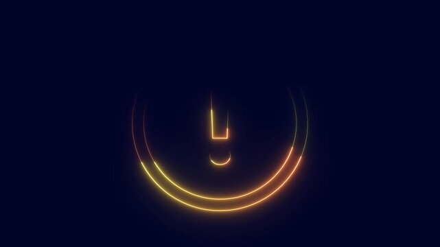 A glowing neon exclamation mark in a circle, a digital icon representing a critical alert, urgent warning, or notification