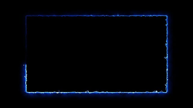 neon square frame overlay line animation. Neon sign in rectangle shape. live streaming neon text frame animation. Glowing neon square rectangle picture frame icon animation. .4k video animated