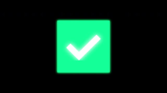 Bright green stamp square animation bold pressing effect minimal design Prores Alpha Channel 4K 60fps