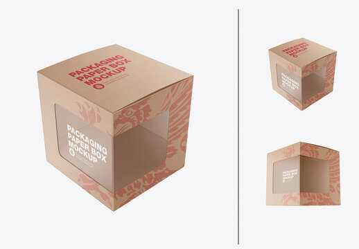 Packaging Paper Box Window Mockup