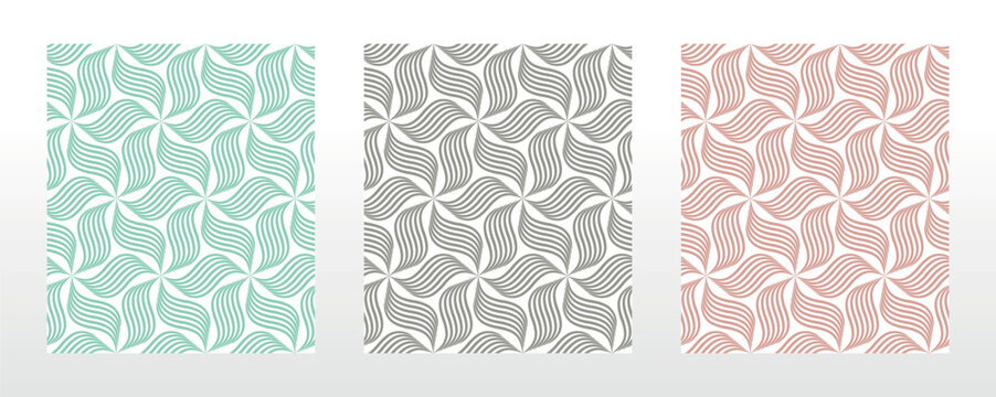 Set of abstract geometric patterns. Seamless vector backgrounds. Colored ornaments Graphic modern patterns Simple lattice graphic design