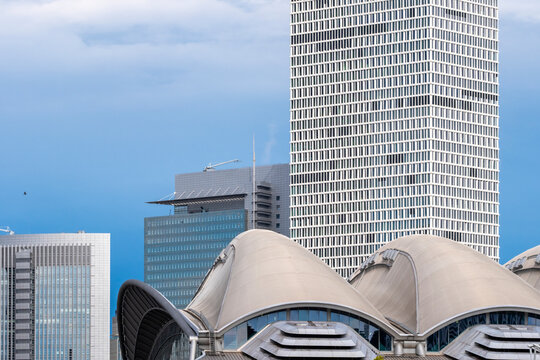 Urban Frankfurt Bankenviertel cityscape with rooftops and towers under a Germany skyline where architecture and skyscrapers frame modern financial district identity
