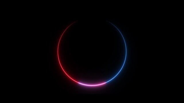 Neon, Glowing, Colorful circle frame loading icon animation. lines Blinking Loop Animation. Abstract circle loading frame animation.