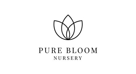 Fototapeta premium Pure Bloom Nursery Logo Design.