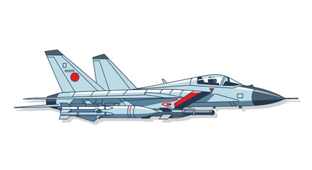 Fototapeta premium Modern jet fighter airplane vector illustration for aviation and military themes