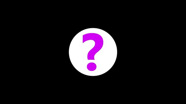 Hand drawn question mark animation on transparent background. Pop up animated video of the question symbol large number of question marks