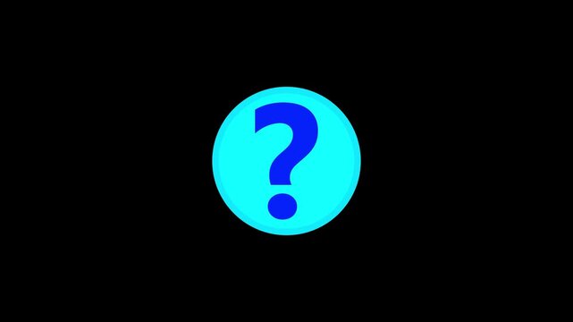 Hand drawn question mark animation on transparent background. Pop up animated video of the question symbol large number of question marks
