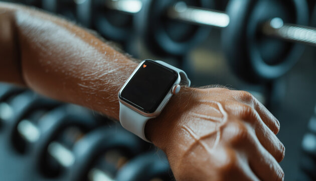 There is a close up of a person ' s wrist with an apple watch on it