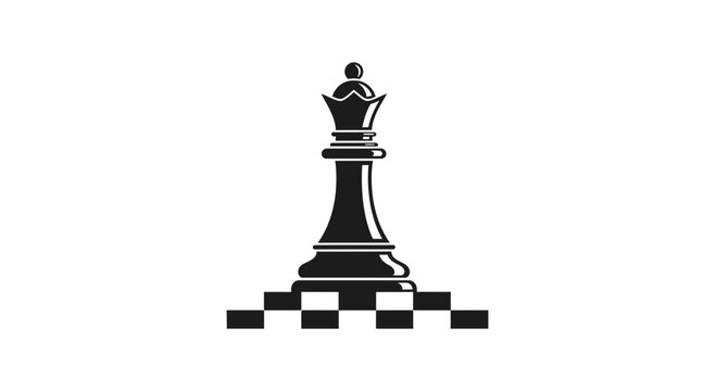 Black Chess King Piece Standing Alone.