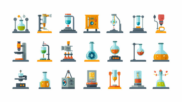Laboratory equipment showcases various scientific glassware and analytical tools used for chemical research.
