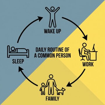 Daily routine of a common person cycle