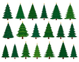Fototapeta premium Collection of various Christmas trees.