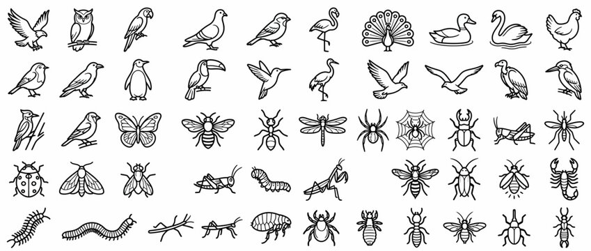 A collection of various animal icons.