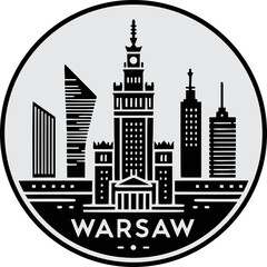 Obraz premium Warsaw Skyline Vector Icon