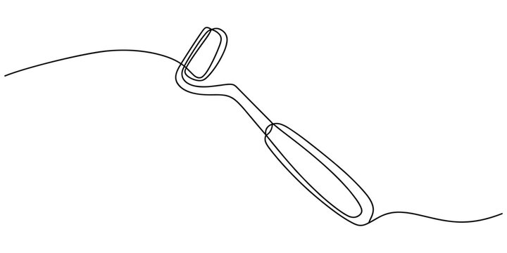 tongue scrapers and cleaners for promoting fresh breath and good oral hygiene continuous one line drawing . Modern tongue cleaner ensuring perfect oral hygiene with isometric