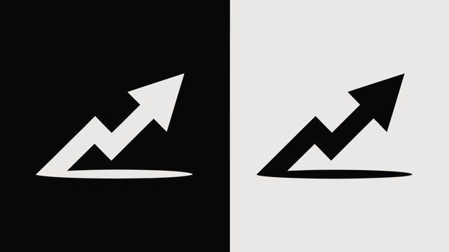 Arrow Graphs Pointing Upward On Black And White Backgrounds For Business Growth Concepts