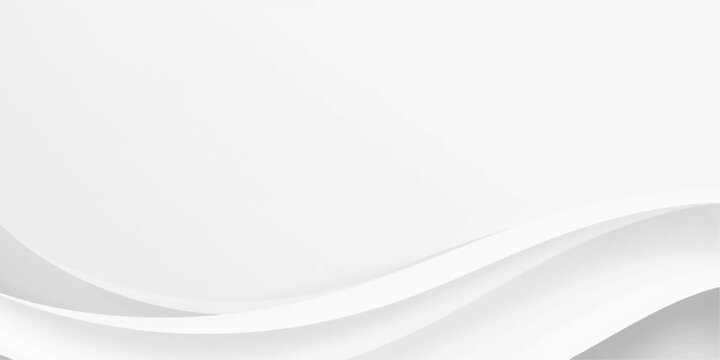 Dynamic abstract white background with blue wavy curves and futuristic gray lines in a professional vector illustration style for business technology wallpaper