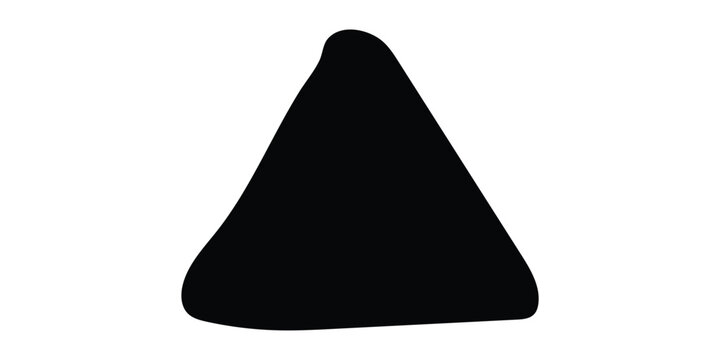 Simple black triangle shape with rounded corners on a white background