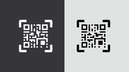 Fototapeta premium QR Code Symbols on Dark and Light Backgrounds for Technology Concepts