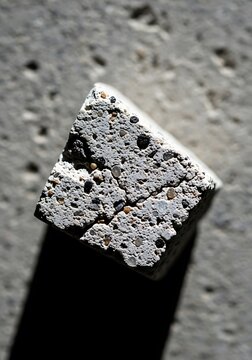 Macro View of a Concrete Block Cross Section with Aggregates
