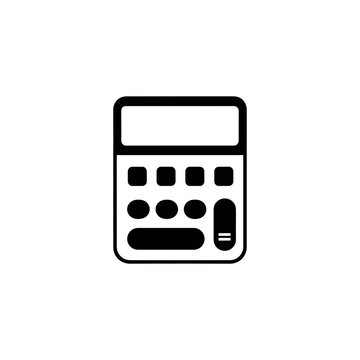 Simple black calculator icon design isolated on white background