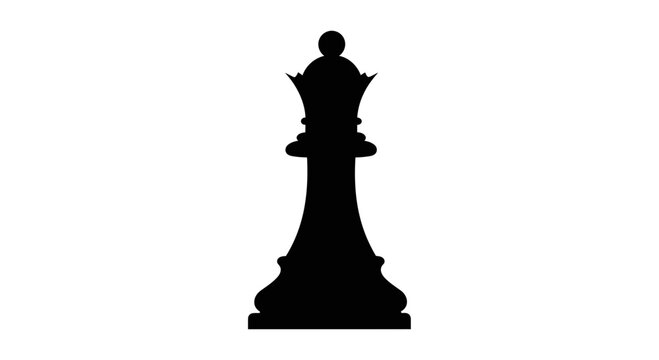 Black Chess King Piece Silhouette Closeup.