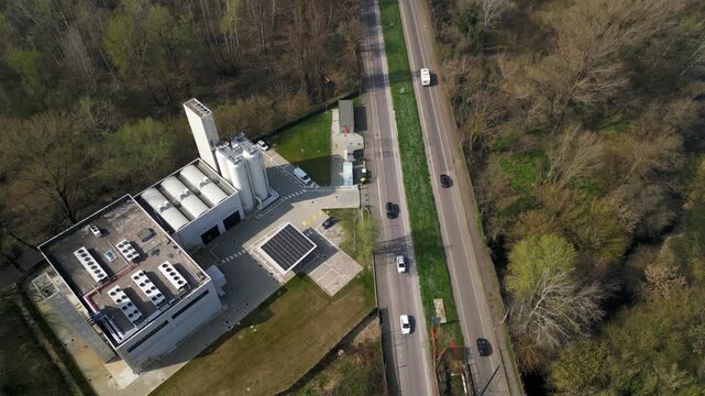 Cogeneration Plant Aerial View Central Heating Milan Italy