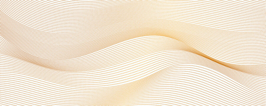 Modern Abstract Background with Elegant Golden Flowing Waves of Multiple Parallel Lines