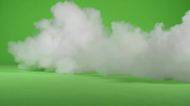 Crosswind Rising Smoke Drift Right Green Screen 4K Video