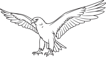 Obraz premium Silhouette of clean vectors of AeroDrift Shadow Hawk Eagle isolated with white background