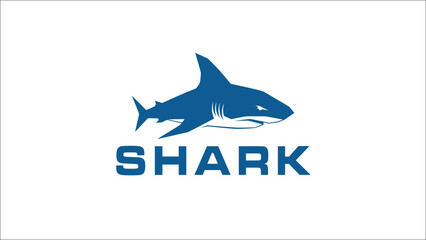 Naklejka premium Minimalist Shark Logo Design with Bold Typography